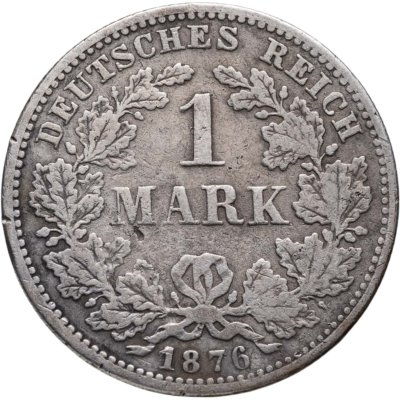 купить Германия 1 марка (mark) 1876 F знак монетного двора: "F" - Штутгарт
