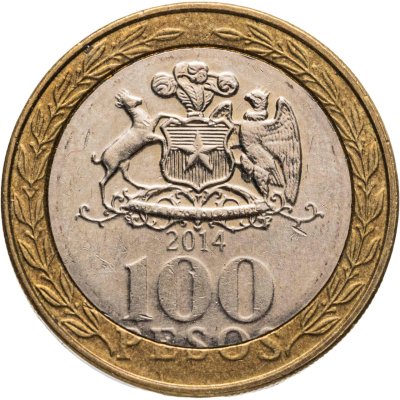 купить Чили 100 песо (pesos) 2014