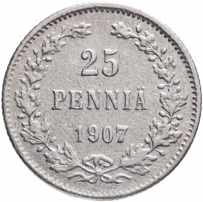 Купить 25 пенни 1907 L, монета для Финляндии