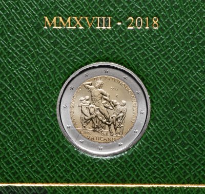 купить Ватикан 2 евро 2018 "Европейский год культурного наследия", в буклете