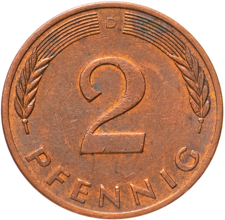 Пфеннига фрг. 2 Pfennig 1979. Германия 1 пфенниг, 1982 g. Германия 2 пфеннига, 1967 f. Червонец серебром 1924.