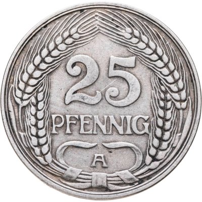 купить Германия 25 пфеннигов (pfennig) 1910 А