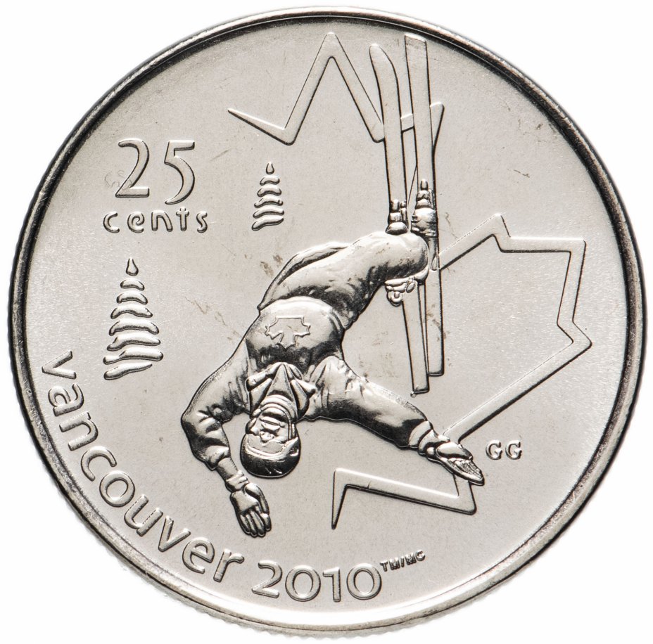 купить Канада 25 центов (квотер, quarter dollar) 2008 "XXI зимние Олимпийские Игры, Ванкувер 2010 - Фристайл"