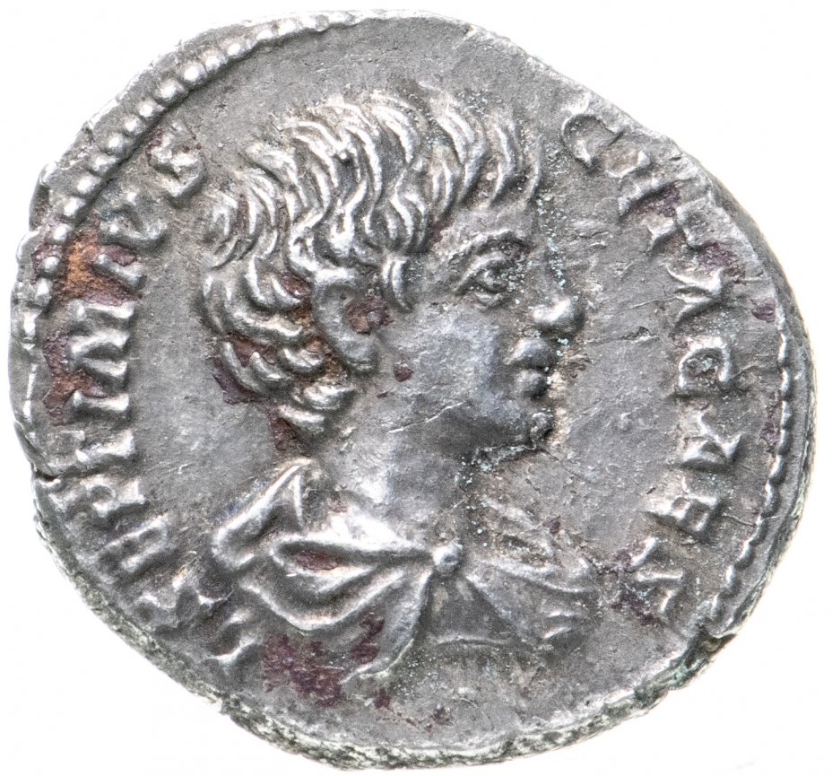 купить Римская империя, Гета, 209-211 годы, Денарий. (Фелицитата) персонификация Счастья