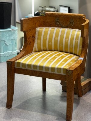 купить Кресло в стиле Ампир, дерево, тополь, лак, бронза, ткань, Российская империя, 1860-1890 гг.