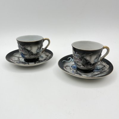 купить Набор из 2-х кофейных пар "Дракон", Lux Porcelain FAHD M.K., фарфор, бисквит, роспись, золочение, Азия, 1970-1990 гг.