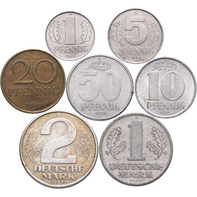 купить Германия (ГДР), набор из 7 монет 1956-1969