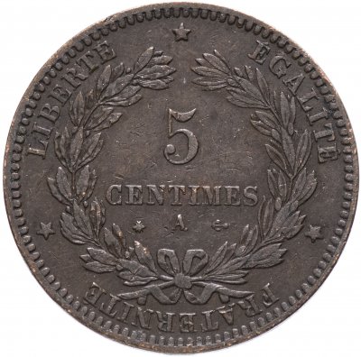 Купить Франция 5 сантимов 1871 A