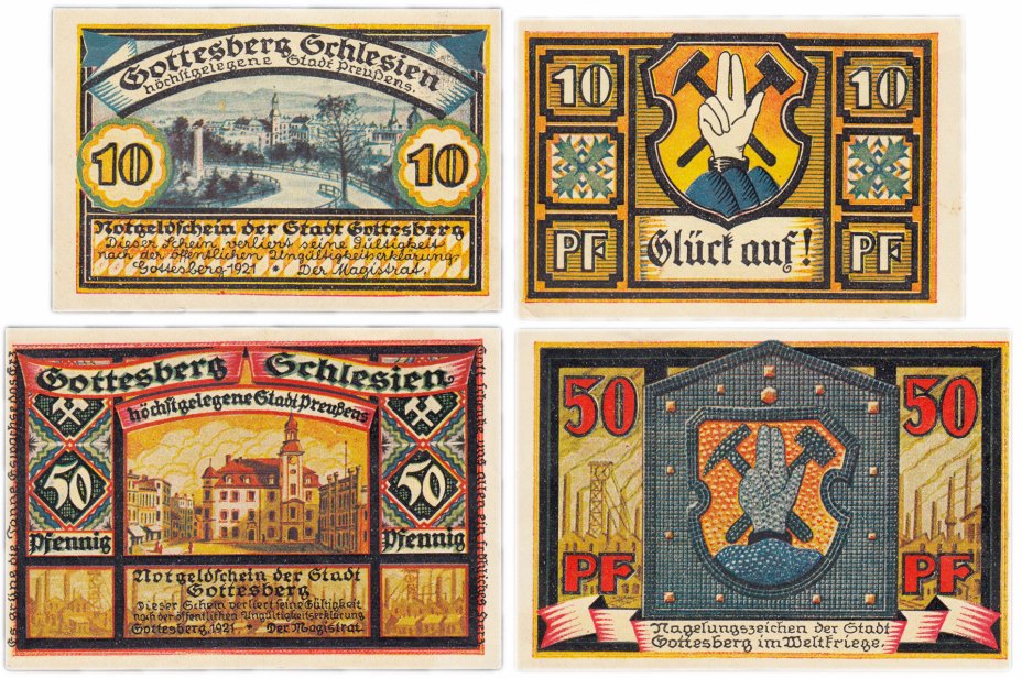 купить Германия (Силезия: Гетесберг) набор из 2-х нотгельдов 1921