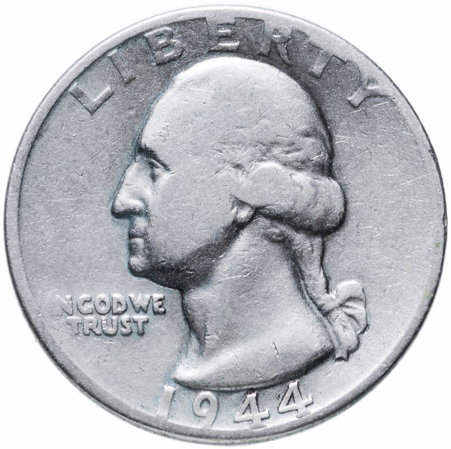 купить США 25 центов (квотер, 1/4 доллара, quarter dollar) 1944  Washington Quarter