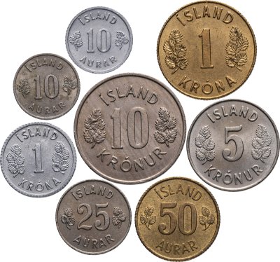 купить Исландия набор монет 1954-1981 (8 штук)