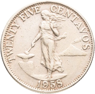 купить Филиппины 25 сентаво (centavos) 1958