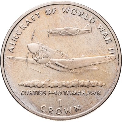 купить Остров Мэн 1 крона (crown) 1995 "Авиация Второй Мировой войны - Curtiss P-40"