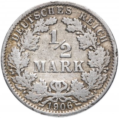 купить Германия 1/2 марки 1905-1919, случайная дата