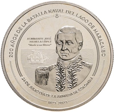 купить Колумбия 10000 песо 2023 "200 лет со дня битвы на озере Маракайбо" в капсуле