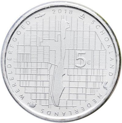 купить Нидерланды 5 евро 2018 "Остров Схокланд" в блистере