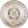 Купить Германия (ГДР) 5 марок 1987 "750 лет Берлину – Александрплац"