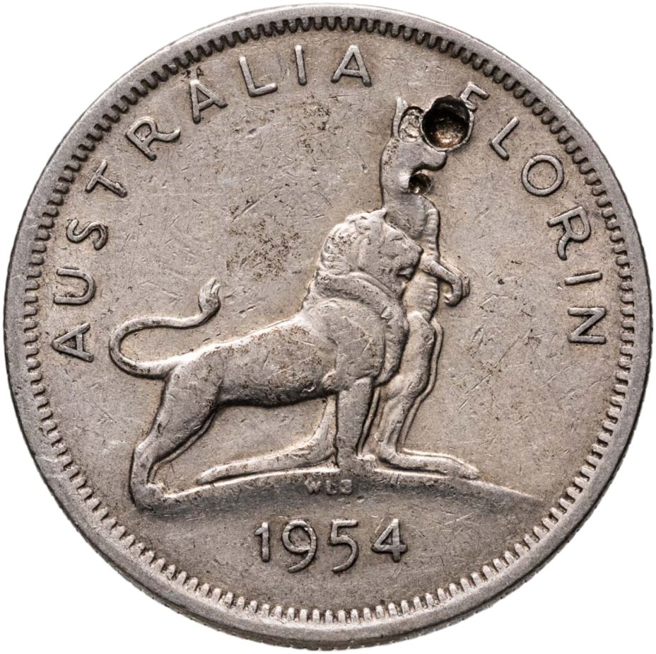 Купить Австралия 1 флорин 1954 "Визит королевы Елизаветы II в Австралию"