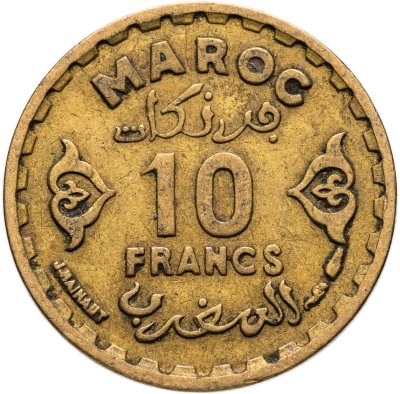 купить Марокко 10 франков (francs) 1952