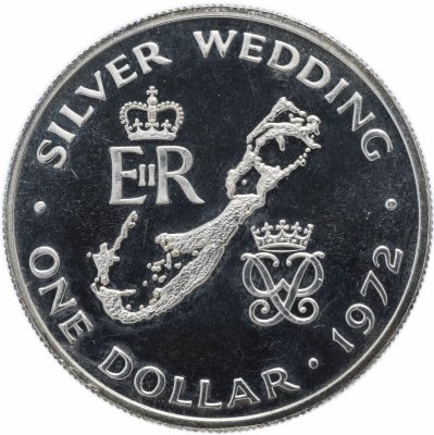 купить Бермудские острова 1 доллар 1972 "Королевская серебряная свадьба"