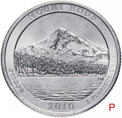 Купить США 1/4 доллара (25 центов, квотер) 2010 P — "Национальный лес Маунт Худ" (5-й парк)