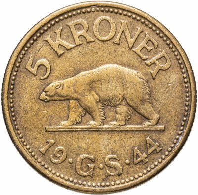 купить Дания (Гренландия) 5 крон 1944