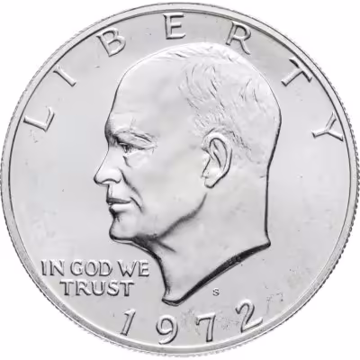 купить США 1 доллар 1972 S доллар Эйзенхауэра (Лунный доллар) серебро, знак монетного двора "S" - Сан-Франциско