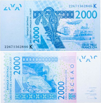 купить Западная Африка 2000 франков 2003 (2022) (Pick 716K) Литера K (Сенегал)