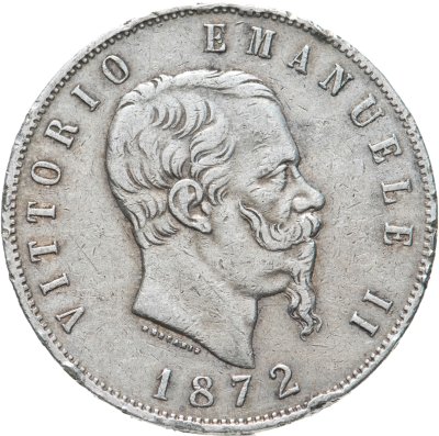 Купить Италия 5 лир (lire) 1862-1877, случайный год