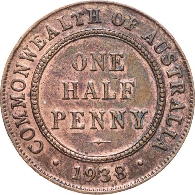 купить Австралия 1/2 пенни (penny) 1938