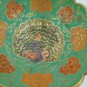 Купить Конфетница (розетка) "Павлин", украшенная растительным орнаментом, латунь, эмали, Индия, 1970-1990 гг.