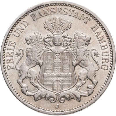 купить Германская империя, Гамбург 3 марки (mark) 1909