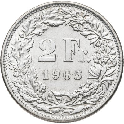 купить Швейцария 2 франка (francs) 1965