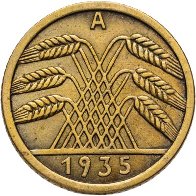 купить Германия 5 рейхспфеннигов (reichspfennig) 1935 A знак монетного двора "A" — Берлин
