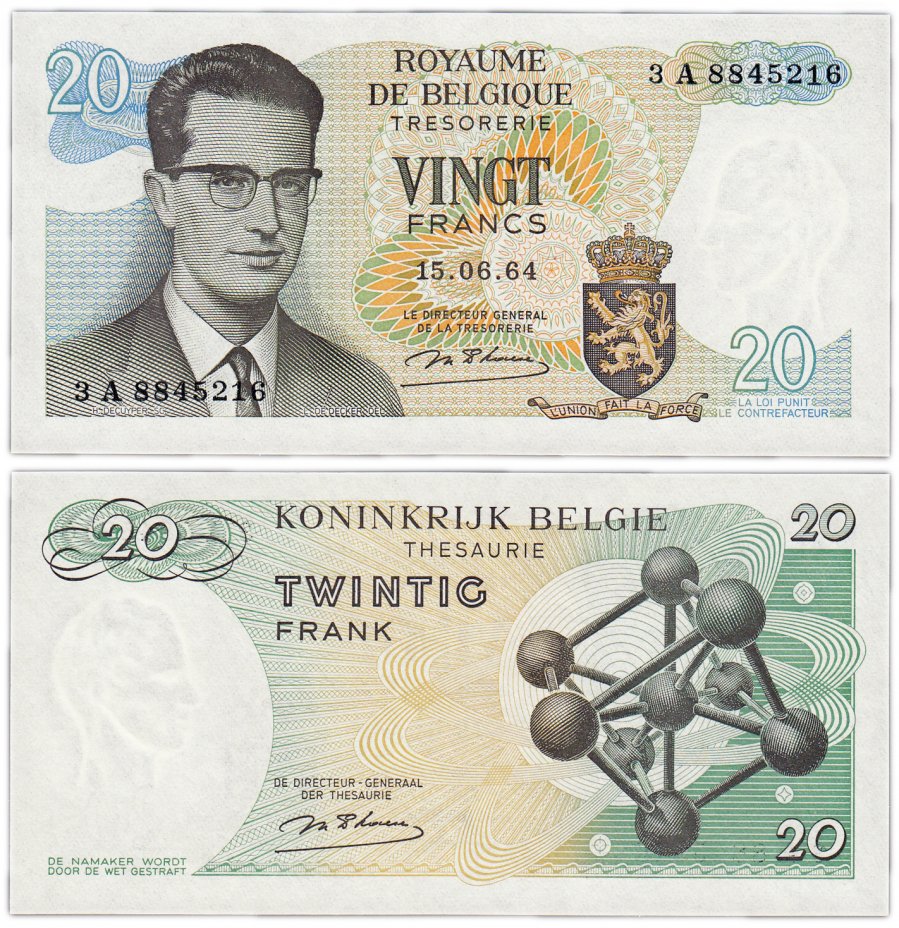 купить Бельгия 20 франков 1964 (Pick 138(1))
