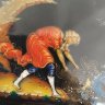 Купить Шкатулка "Сказка о рыбаке и рыбке", неизвестный художник, папье-маше, роспись, лак, дерево, Палех, СССР, 1940-1970 гг.