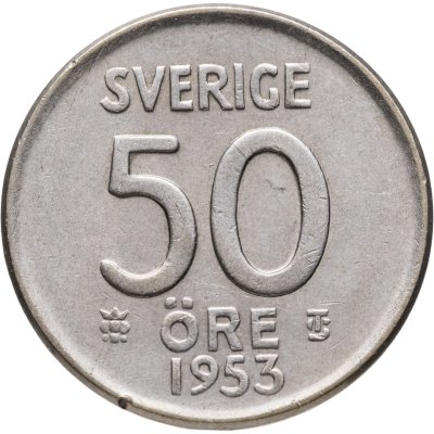 купить Швеция 50 эре (ore) 1953