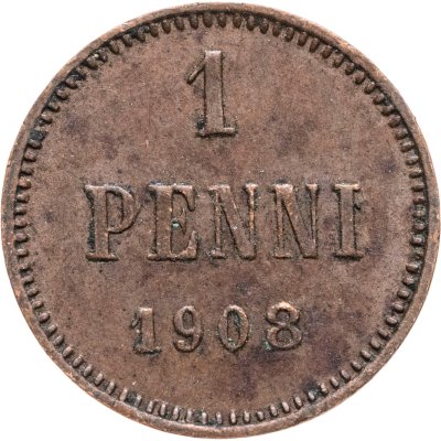 купить 1 пенни (penni) 1908, монета для Финляндии