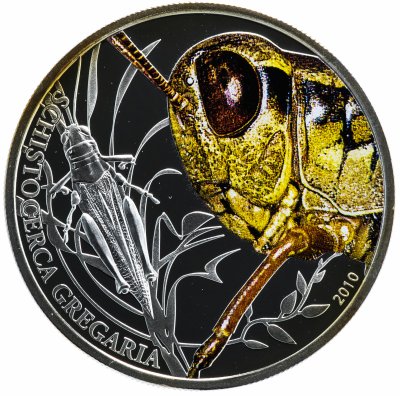 купить Палау 2 доллара 2010 "Мир насекомых - Кузнечик"