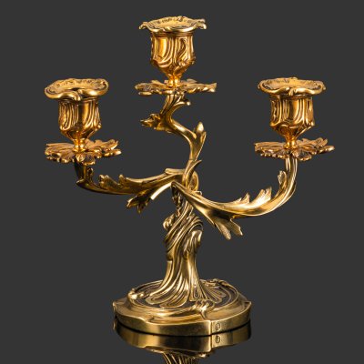 купить Канделябр на три свечи, бронза, патина, Российская Федерация, 2025 г.