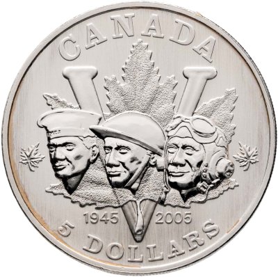 купить Канада 5 долларов (dollars) 2005 "60 лет победе во Второй Мировой войне"