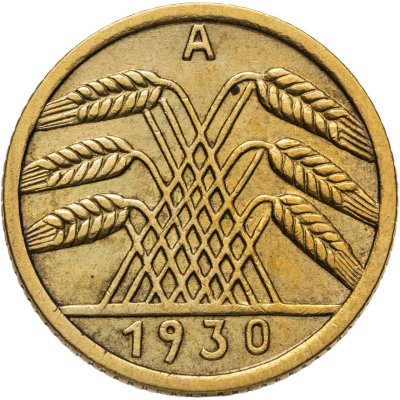 купить Германия 5 рейхспфеннигов (reichspfennig) 1930 A знак монетного двора "A" — Берлин