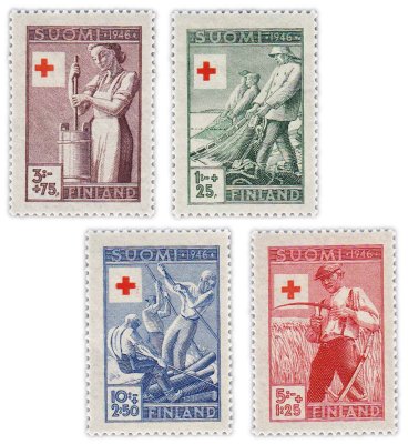 купить Финляндия набор из 4 марок 1946 "Красный Крест"