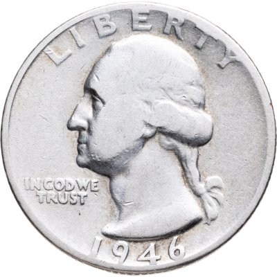 купить США 25 центов (квотер, 1/4 доллара, quarter dollar) 1946 Washington Quarter, знак монетного двора: "S" - Сан-Франциско