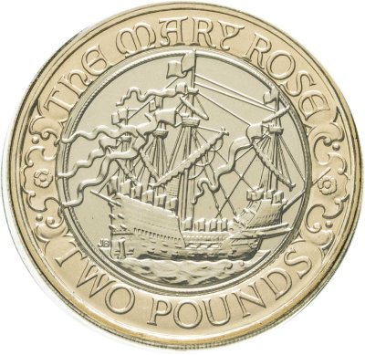 купить Великобритания 2 фунта (pounds) 2011 "500 лет со дня спуска на воду Мэри Роуз" в буклете