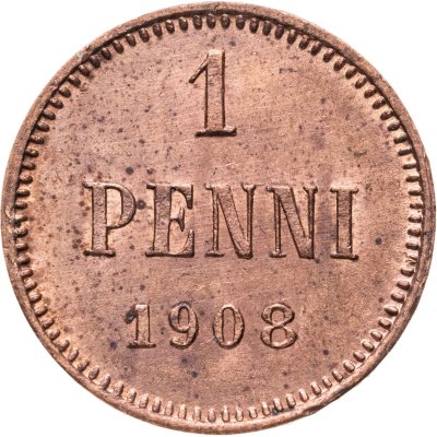 купить 1 пенни (penni) 1908, монета для Финляндии