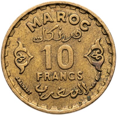 купить Марокко 10 франков (francs) 1952