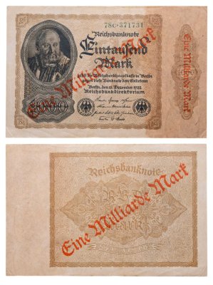 купить Германия 1000000000 марок 1923 на 1000 марок 1922