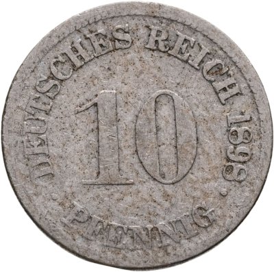 купить Германия 10 пфеннигов 1898 "D"