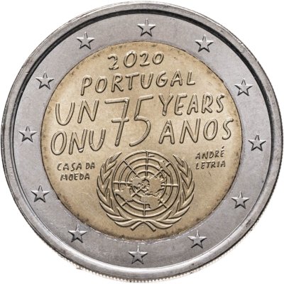 купить Португалия 2 евро (euro) 2020 75 лет ООН